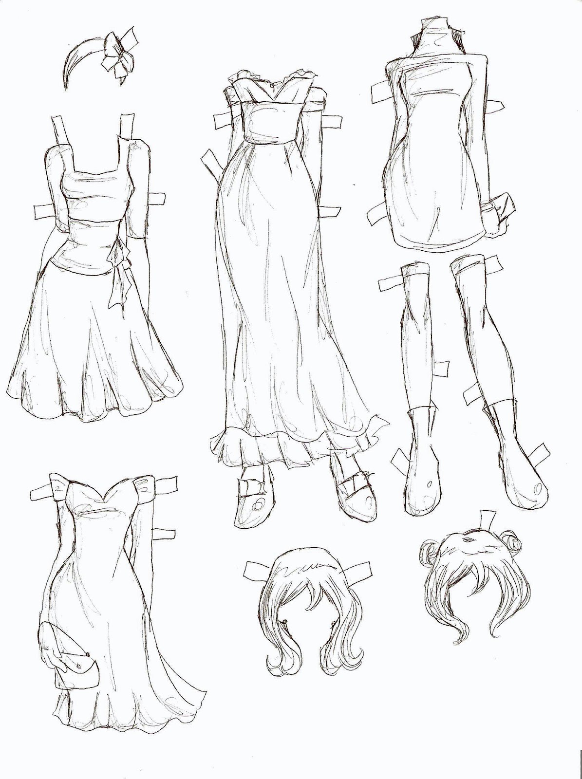 Paper dolls black and best sale white